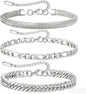 7.8+1.2 inches (20+3 cm)3pcs-silver-snake/Figaro/Cuban