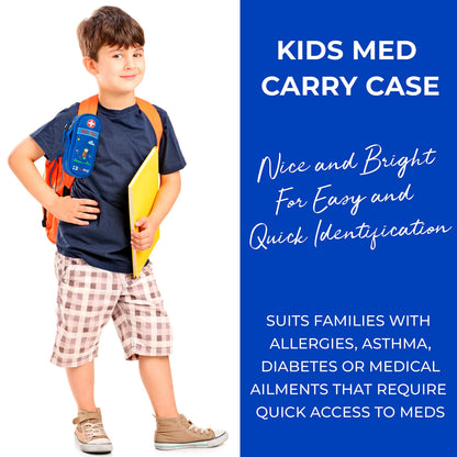 PracMedic Bags Epipen Case - Epi pens Carrying Case- Medical Case for Kids - Insulated to hold Inhaler, Epi Pen, Auvi Q, Epinephrine, Allergies Medication - Medicine Bag for Traveling (Blue)
