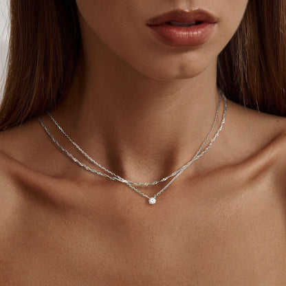Tewiky Dainty 14k Gold Plated/Silver Cubic Zirconia Necklaces for Women, Simple CZ Jewelry Necklaces Trendy Gifts