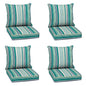 Arden Outdoor Foam Deep Seat Cushions Set, 24x24, Premium High-Density Foam, Never Flattens, Weather-Proof for Patio Chair Sofa Couch, Blue Shibori Stripe