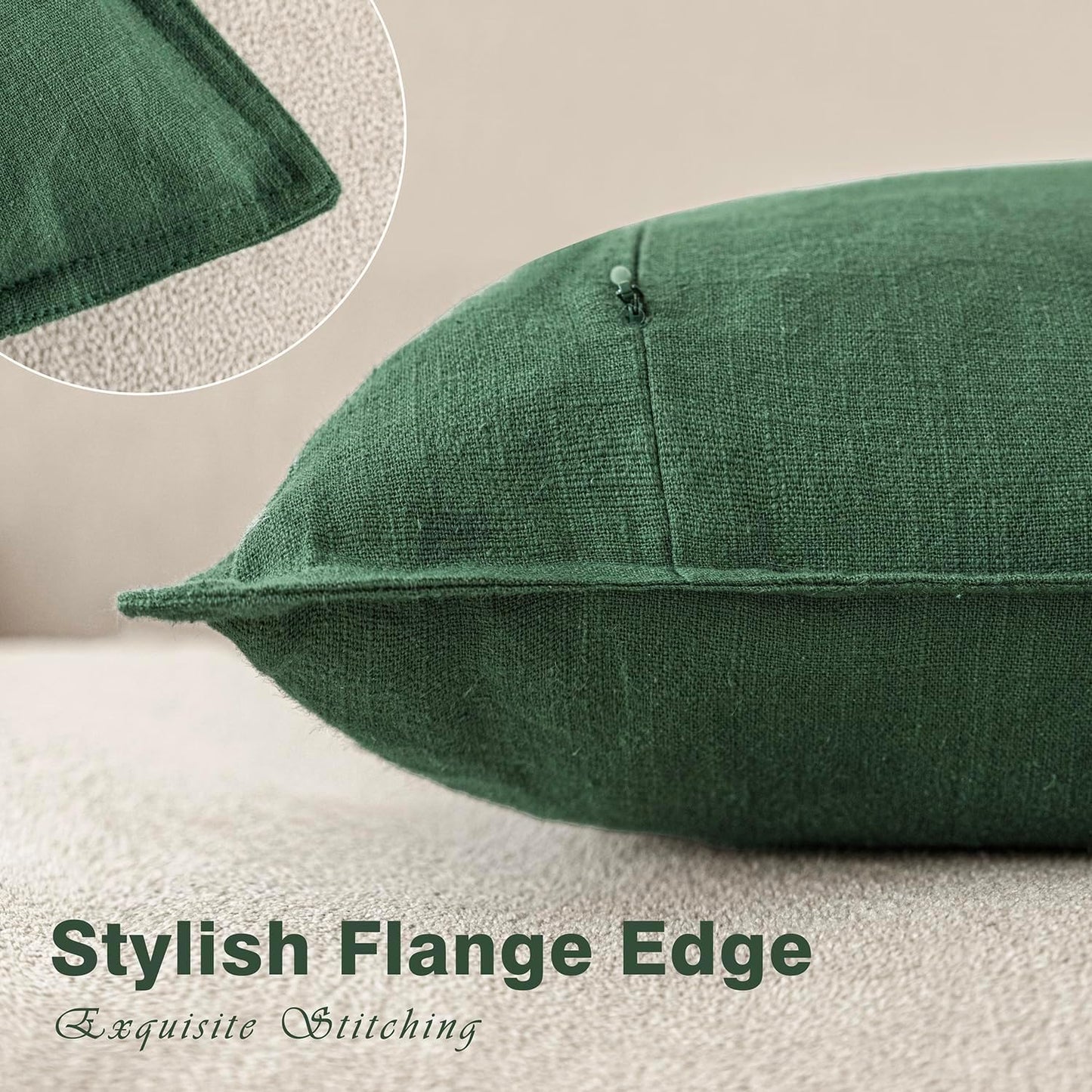 Elevate Your Space with Foindtower's Pine Green Throw Pillow Covers