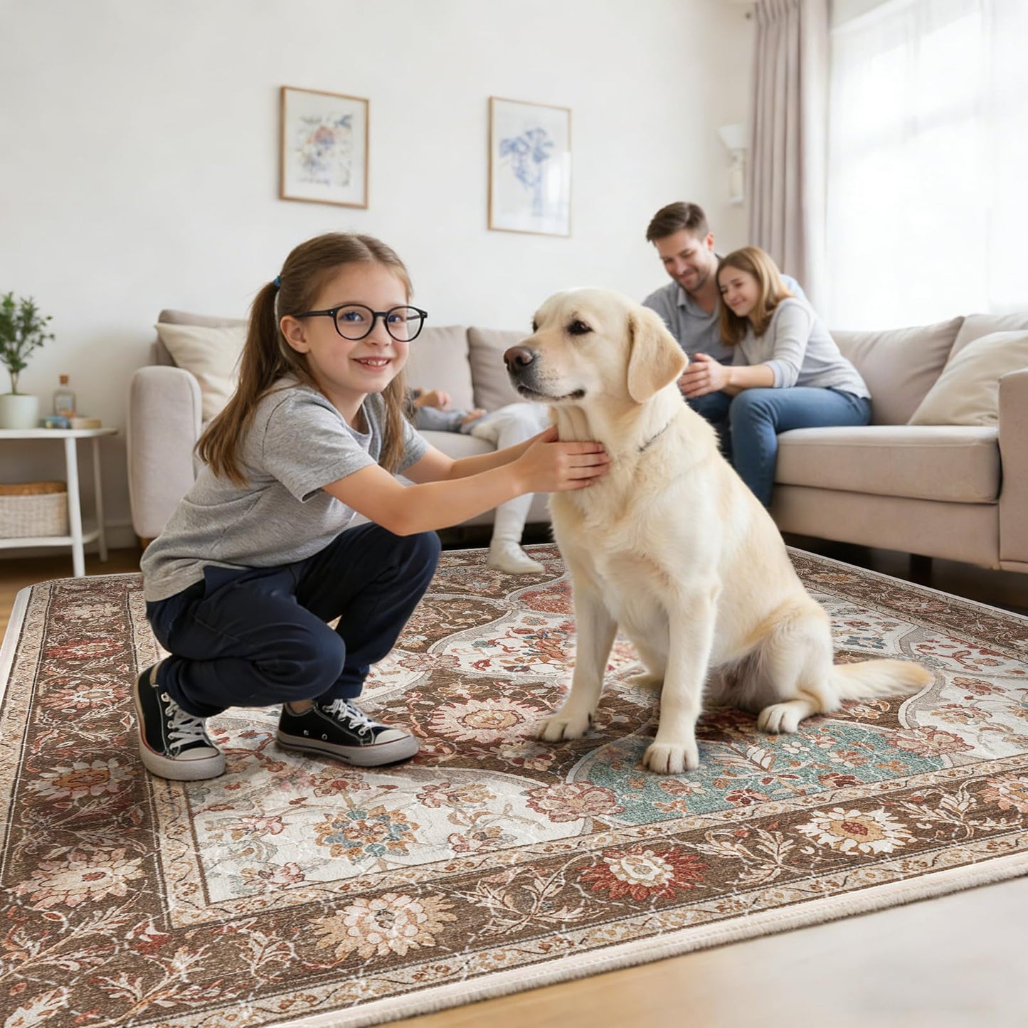 INVENHO Washable Pee Pads for Dogs 72"x72" Reusable Dog Pads Extra Large Upgrade Non-Slip Dog Pee Pads Heavy Absorbency Puppy Pee Pads Quick Dry Whelping Pads/Waterproof Puppy Training Pad