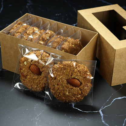 Selbstklebende Zellophanbeutel, 5x7 Zoll Keksbeutel, durchsichtige, wiederverschließbare Zellophanbeutel selbstklebend zum Verpacken von Geschenken, Produkten, 100 Stück