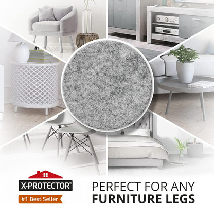 Felt Pads X-PROTECTOR - Giant 235 Pack Premium Furniture Pads. Huge Quantity Felt Furniture Pads Wood Floor Protectors for Furniture Feet – Best Hardwood Floor Protectors. Protect Your Wood Floors!