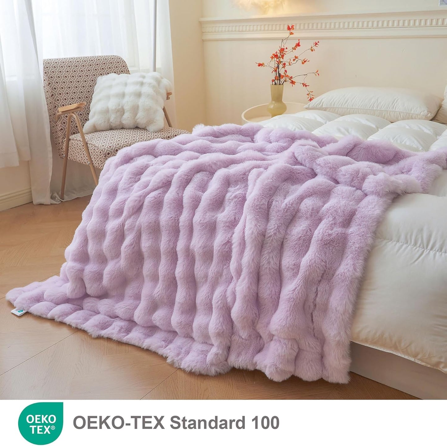 LIFEREVO Fluffy Faux Rabbit Fur Bubble Throw Review: Softness Redefined