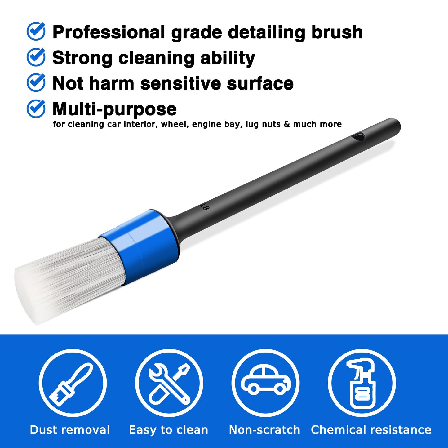 10pcs Auto Car Detailing Brush Set Car Interior Cleaning Kit Includes 5 Boar Hair Detail Brush,3 Wire Brush, 2 Air Vent Brush for Cleaning Interior Exterior, Dashboard Engines Leather Wheel