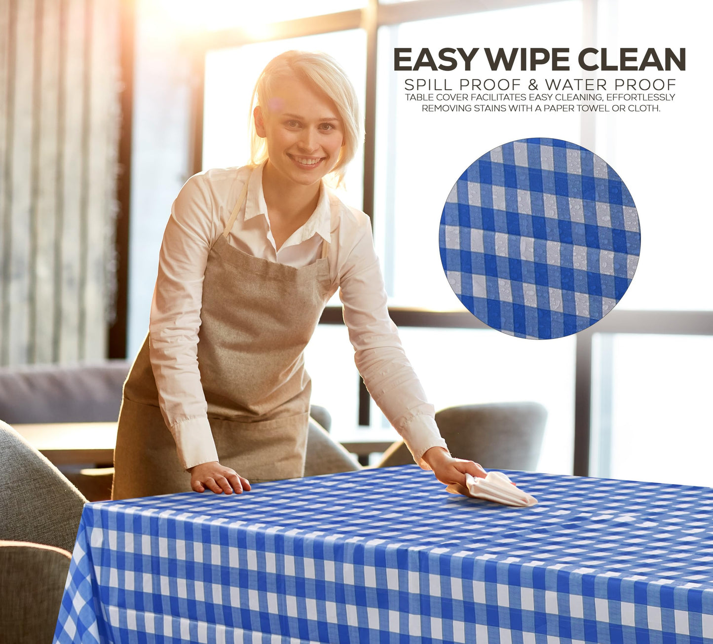 Utopia Kitchen Einweg-Tischdecke aus Kunststoff (12er Pack – 137x274 cm) Weiß Rechteckige Tischdecke Wasserdicht Schmutzabweisend Party-Tischdecke