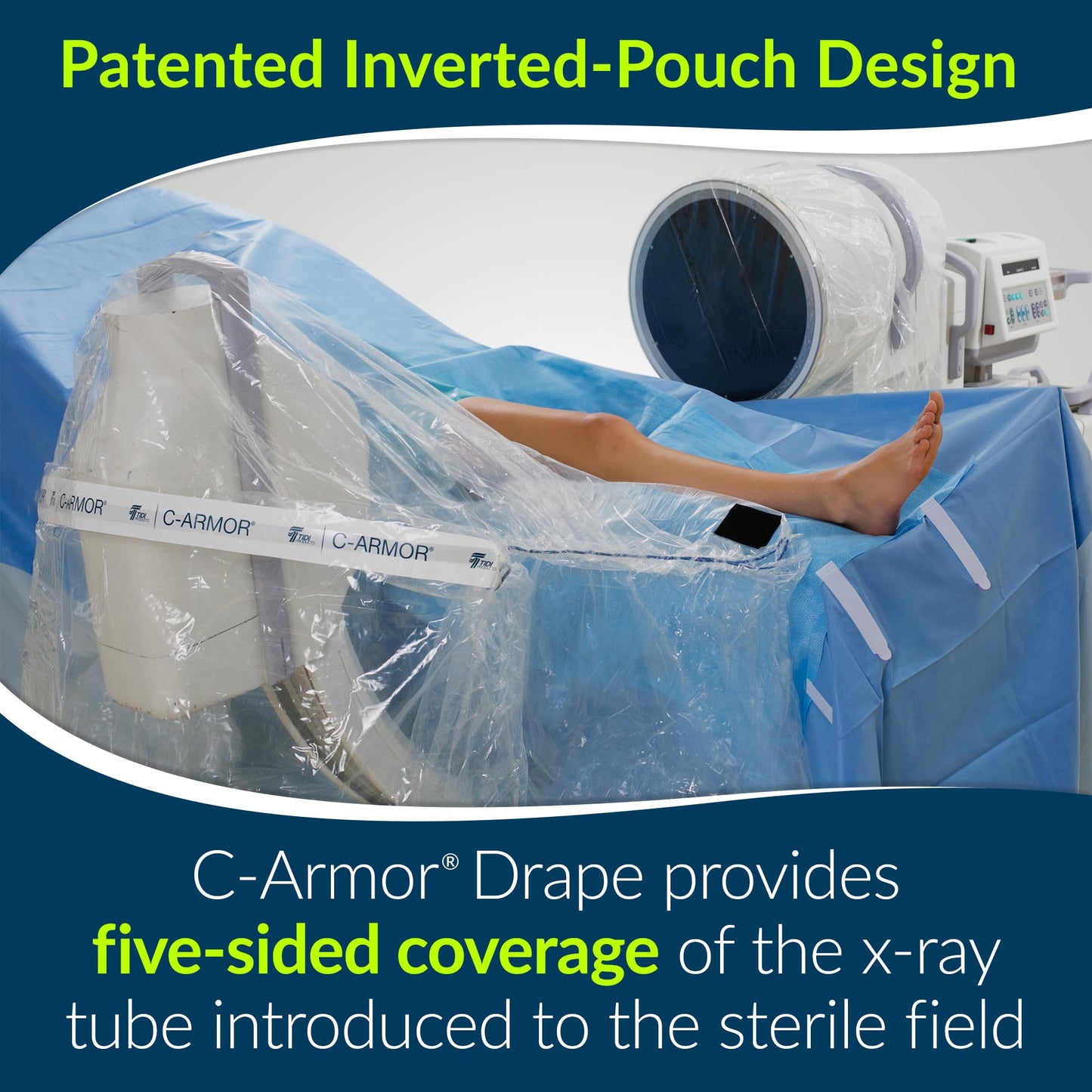 TIDI 5523 C-Armor Drape ― Designed to Protect The Sterile Field When Using a C-Arm Imaging System ― Quantity: 12 Sterile C-Armor Drapes ― Medical Supplies