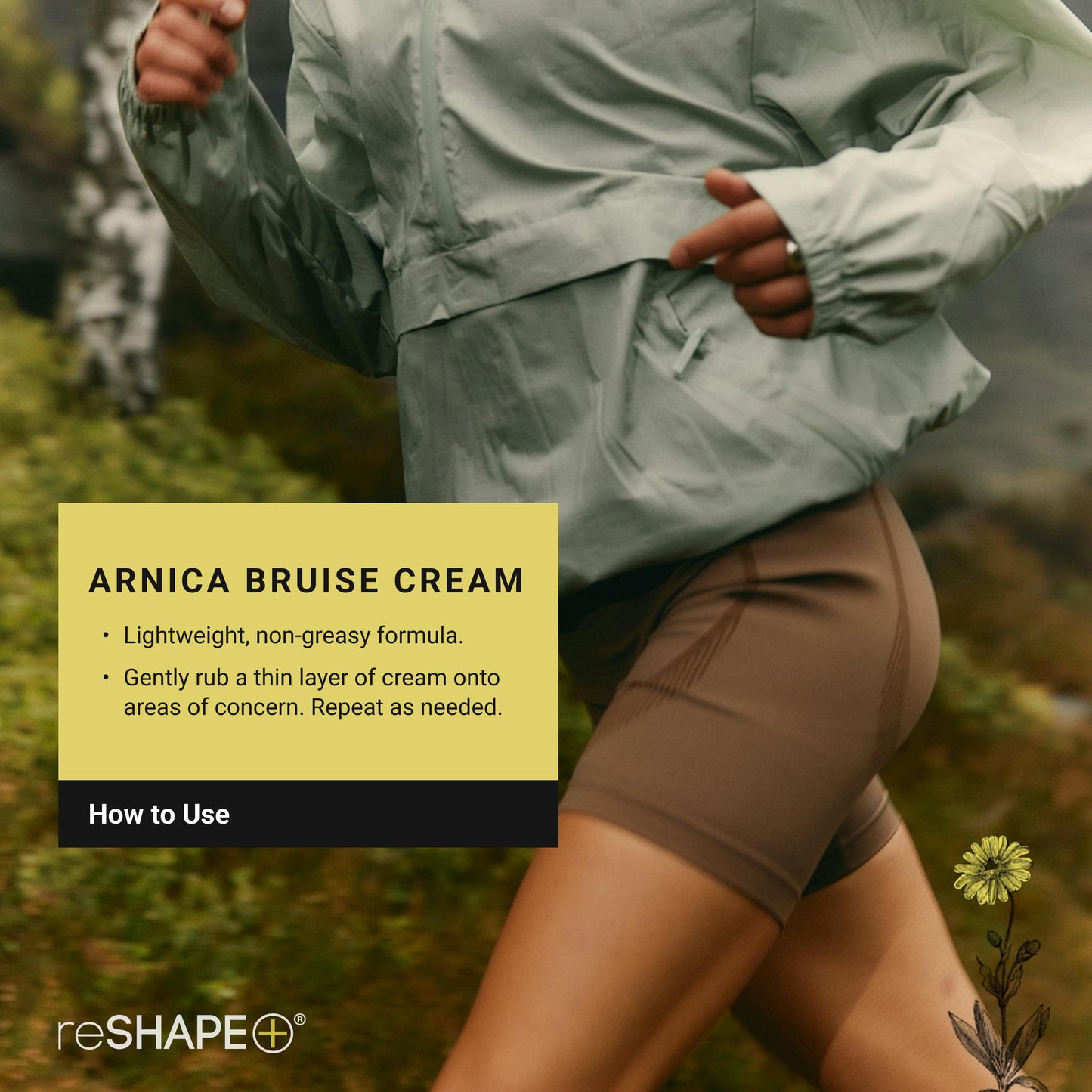 Reshape+ Arnica Bruise Relief Topical Cream For Bruising, Swelling, & Discoloration On Skin, Natural Skin Care Homeopathic Arnica Lotion W/Vitamin K, Horse Chestnut, & Collagen, Large 8 Fl Oz