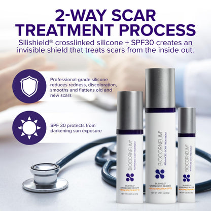 Advanced Scar Gel with Silishield® & SPF 30 50g – Silicone-Based, Water-Resistant, Fast-Drying Scar Cream for Surgical Scars, Burns & Injury – Made in USA, Safe for Kids 6+ – Surgeon Recommended