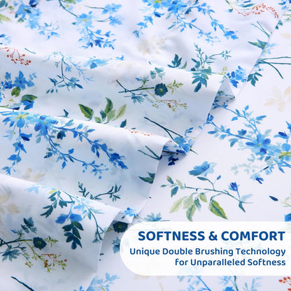 Mooreeke Cozy Vintage Microfiber Printed King Sheet Set