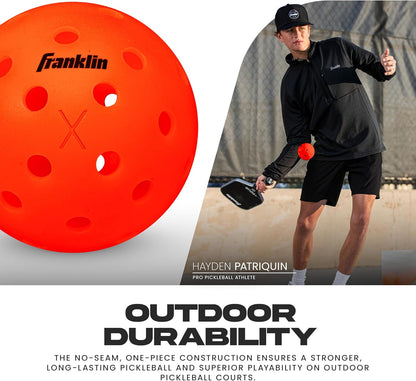 Franklin Sports Outdoor-Pickleballs – X-40 Pickleballbälle – von USA Pickleball (USAPA) zugelassen – offizieller US Open Ball – 3er-, 12er- und 100er-Bulk-Packs Pickleballs