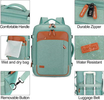 Lumesner Handgepäck Rucksack, extra großer 40L Flugzugelassener Reiserucksack für Damen & Herren