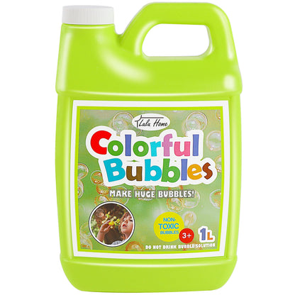 Lulu Home 33.8 OZ/1 L Concentrated Bubble Solution, Refill for Bubble Machines, Giant Wands, and Blowers - Up to 2.5 Gallons for Kids' Birthday Parties