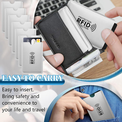 Kreditkartenschutz, 20 Stück RFID-Schutzhüllen, Identitätskartenschutz für Kreditkarte, Debitkarte, Metrokarte, Reisepass, Schwarz, 9,2 x 6,2 cm
