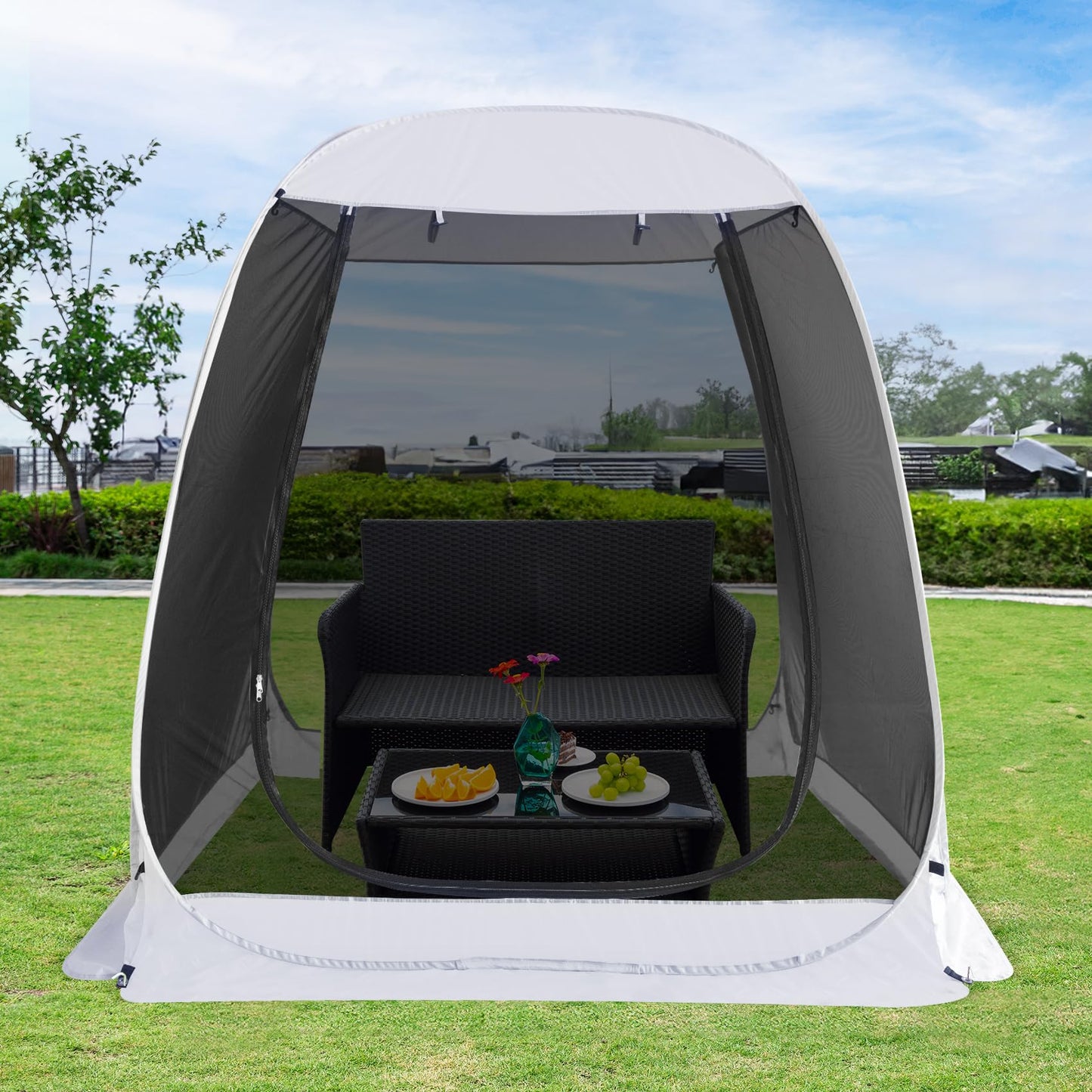 Alvantor Pop Up Screen House Tent, Instant Outdoor Gazebo with Mosquito Netting & UPF 50+ Sun Protection, Portable Canopy Shelter for Patio, Backyard, Camping (2-10 Person)