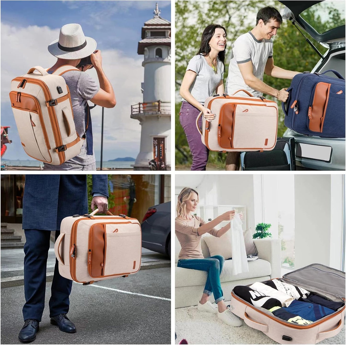 Lumesner Handgepäck Rucksack, extra großer 40L Flugzugelassener Reiserucksack für Damen & Herren