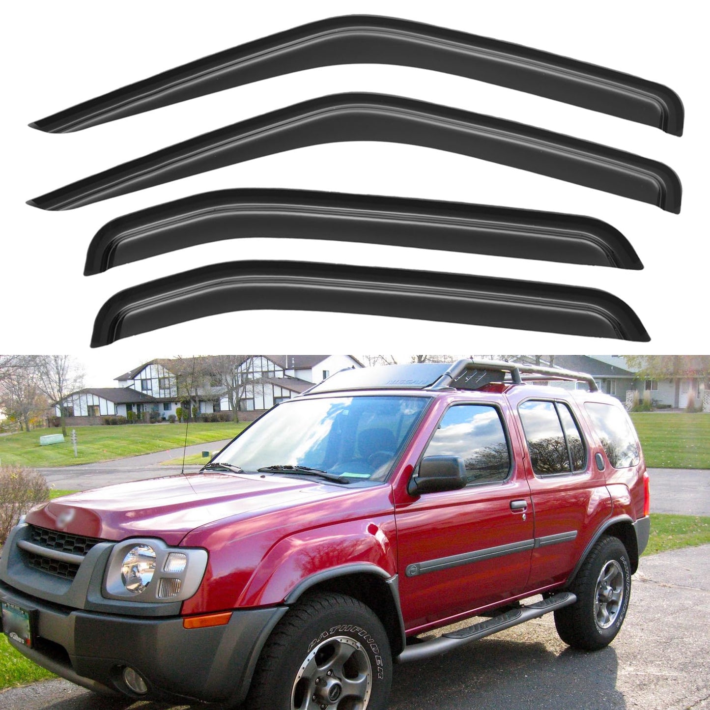 Window Visors Rain Guards for 2015-2026 Ford F150 SuperCrew & 2017-2026 F-150 Raptor F250 F350 F450 F550 Super Duty Crew Cab, Out-Channel Window Vent Deflectors Visors Shades Protectors