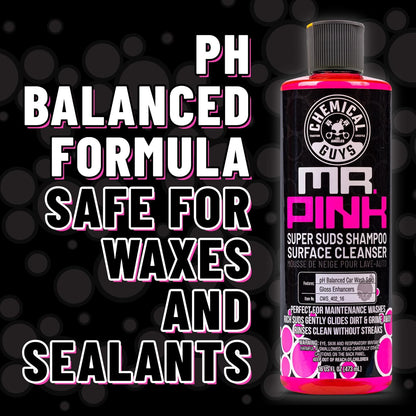 Chemical Guys Mr. Pink Car Wash Soap - 64 oz Super Suds Foaming Car Wash Soap for Cannon, Blaster, or Bucket Washing - pH Balanced, Safe on Wax, Sealant, Ceramic, and Clear Coat Finishes