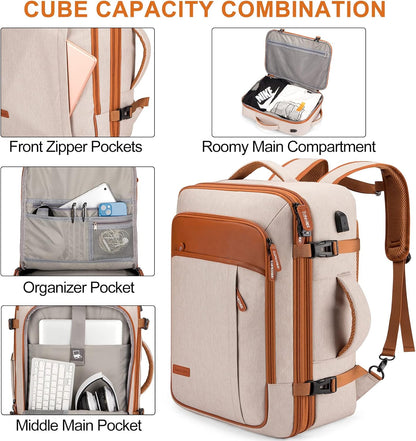 Lumesner Handgepäck Rucksack, extra großer 40L Flugzugelassener Reiserucksack für Damen & Herren