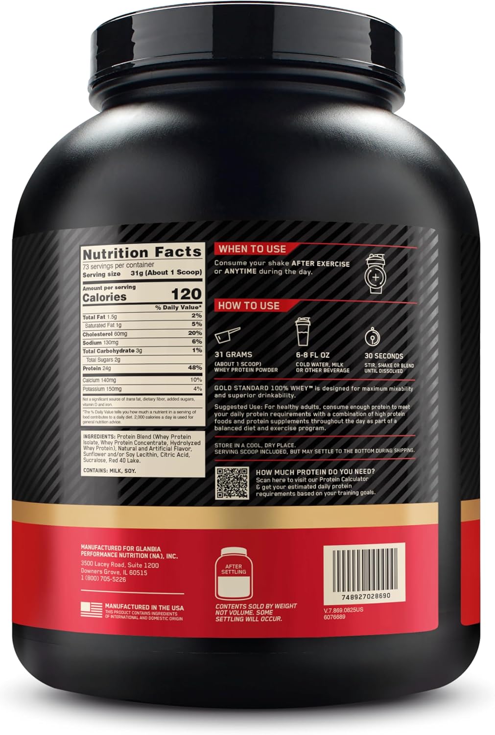 OPTIMUM NUTRITION Gold Standard 100% Whey Protein Powder, Banana Cream, 907g - [packaging may vary]
