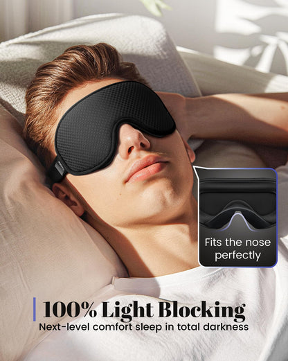 WAOAW Schlafmaske für Damen und Herren: Verdunkelungs-Augenmasken zum Schlafen – 3D atmungsaktive, weiche, bequeme Augenmaske für Reisen – verstellbare, lichtblockierende Nachtmasken zum Schlafen