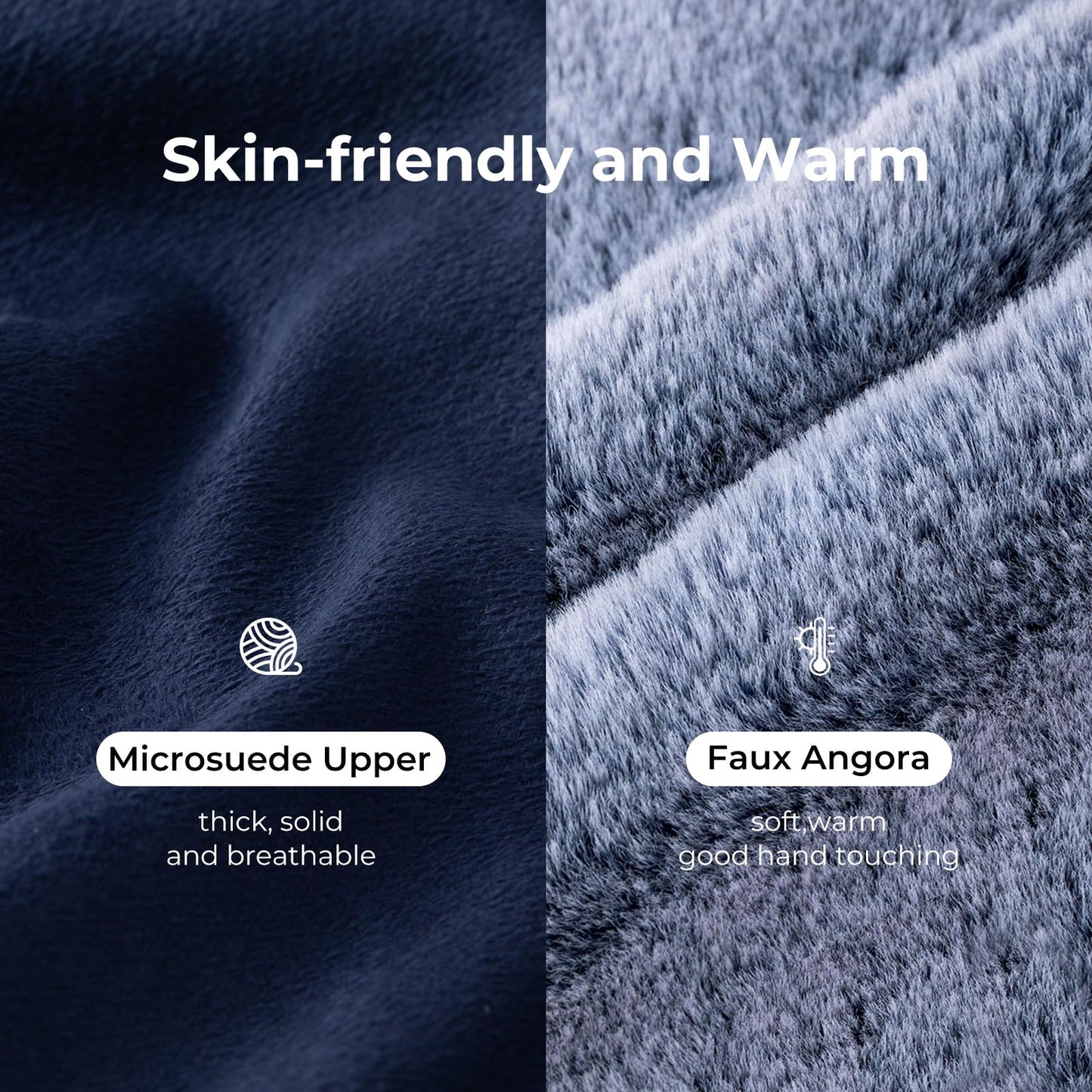 HomeTop Damen Classic Microsuede Memory Foam Hausschuhe Strapazierfähige Gummisohle mit Warmem Kunstfellkragen (9-10 M, Schwarz)