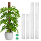 EOX 4 Pcs 24 Inch Plastic Moss Pole for Monstera, Large D Shaped Poles for Climbing Plants Work with Sphagnum Moss, 90 Inch Plant Stake Set of 4, Garden Ties