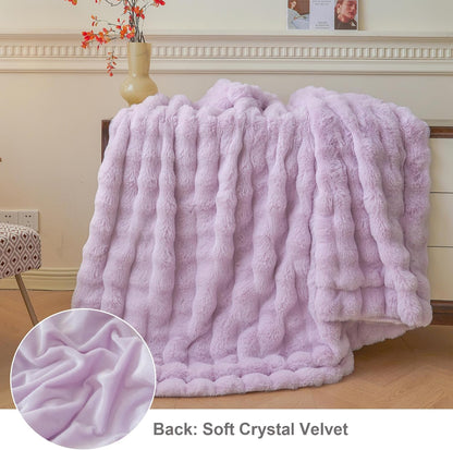 LIFEREVO Fluffy Faux Rabbit Fur Bubble Throw Review: Softness Redefined
