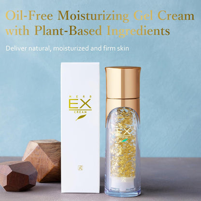 ROYAL HERB EX CREAM Face, Neck and Décolleté Moisturizer with Aloe Vera, Hyaluronic Acid, Yeast Extract and Gold, 1.76 OZ / 50g