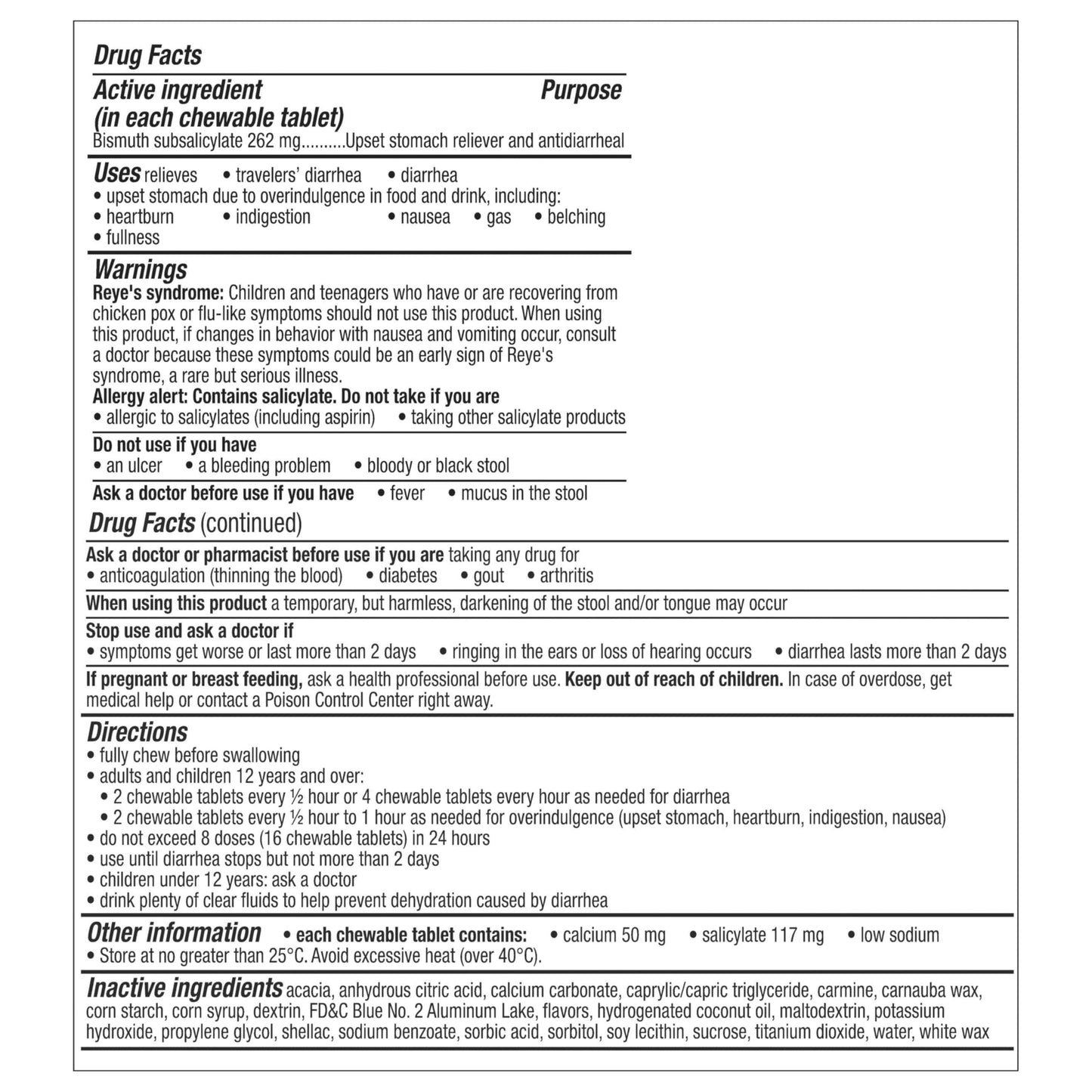 Pepto Bismol Chews, Upset Stomach, Nausea, Heartburn, Indigestion Relief, Anti Diarrhea Medication for Adults - 5 Symptom Fast Relief, 72 Chewable Tablets 24 Count (Pack of 12)