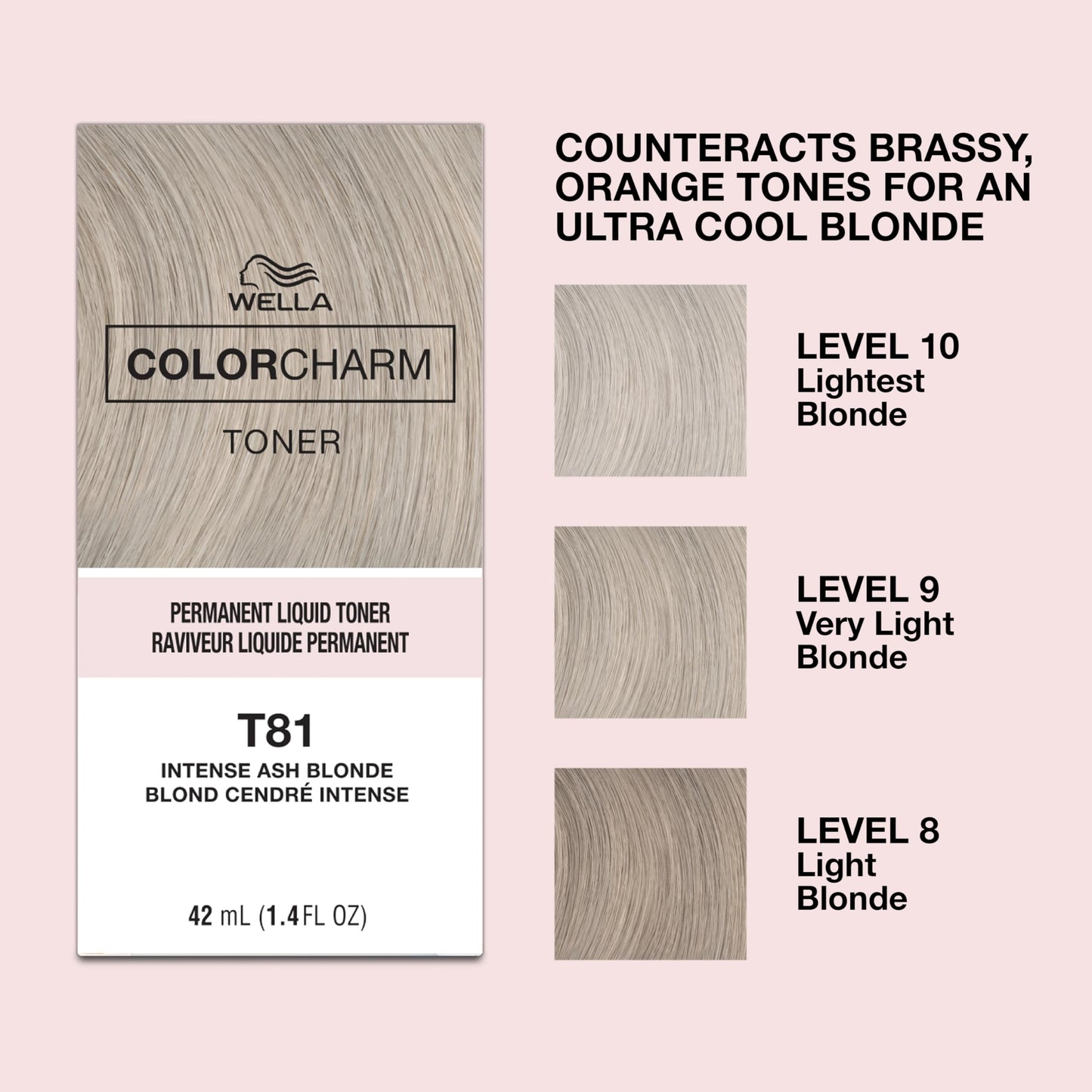 COLORCHARM Permanente Flüssigtönungen | Neutralisiert Gelbstich | Frei von Parabenen | Vegan | T18 Hellstes Aschblond | 41 ml