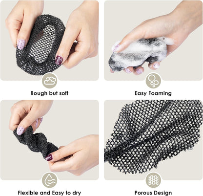 INNERNEED Duschbürste aus weichem Silikon in Lebensmittelqualität, Hand-Körperbürste zur Hautreinigung, sanftes Peeling, gute Schaumbildung (Schwarz)
