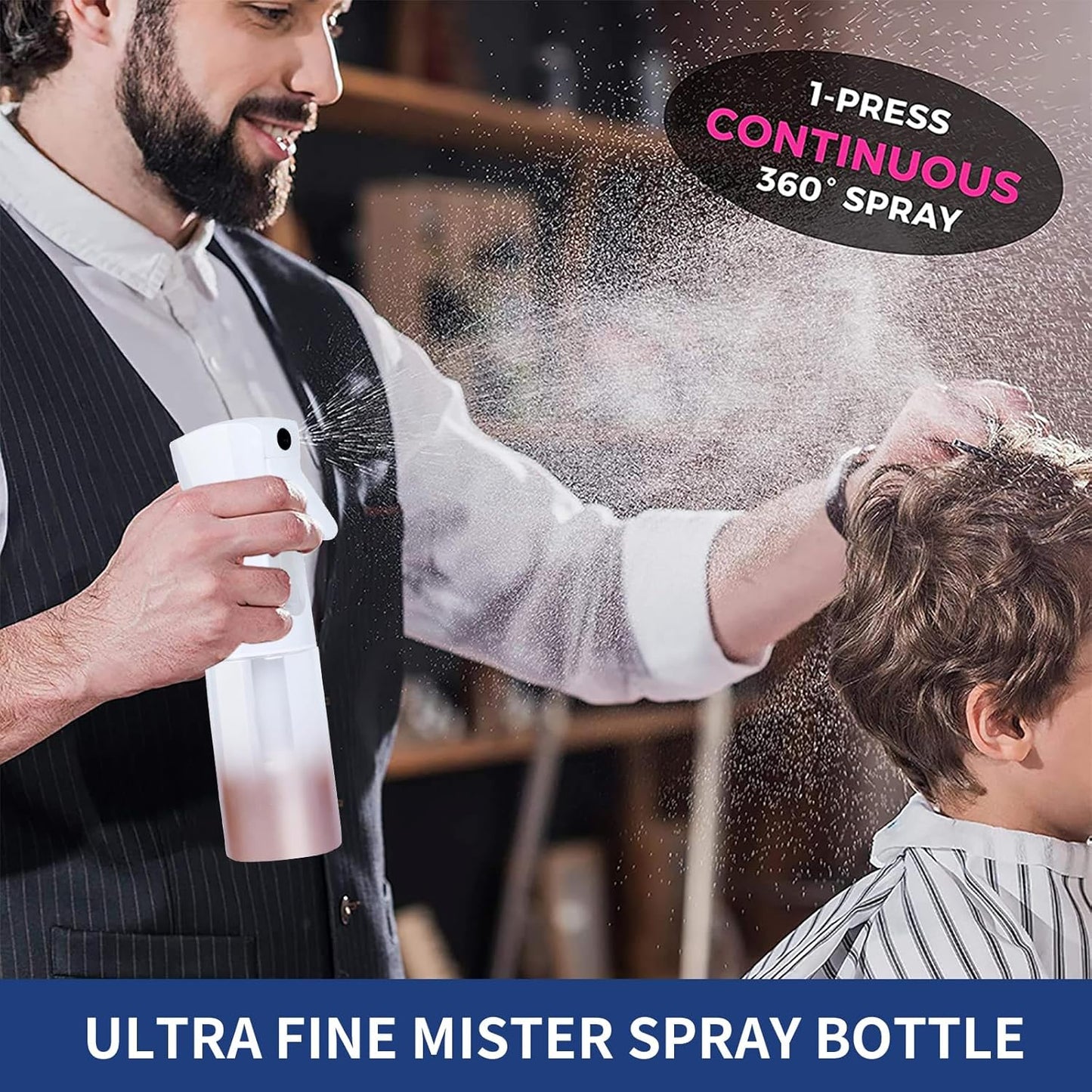 TANSHINE Kontinuierliche Haar Pflanze Mister Sprühflasche Fein Leer Klein Nebelsprühflaschen Nebelsprüher Wasser Alkohol Reinigungs Sprühnebel Flasche für Lockenhaar Styling Produkte,Pflanzen, 200ml,Klar