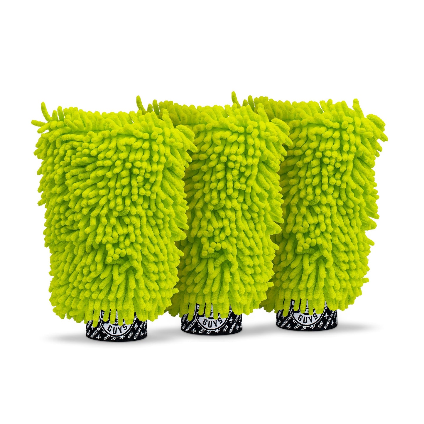 Chemical Guys Chenille Premium Scratch-Free Microfiber Wash Mitt for Car Washing - 2 Pack, Lime Green, Ultra-Soft Car Wash Gloves, Swirl-Free Finish, Safe for Trucks, SUVs, Motorcycles, and More