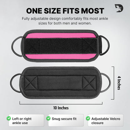 DMoose Ankle Strap for Cable Machine - One Size Fit with Premium Padding, Workout Kickback Ankle Cuffs, Ankle Bands for Working Out, Booty Workouts, Leg Extension, Hip Abductors & Lower Body Exercises