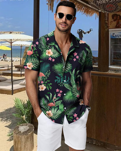 HMIYA Herren Hawaiihemden Kurzarm Button-Up Hemd Herren S-3XL