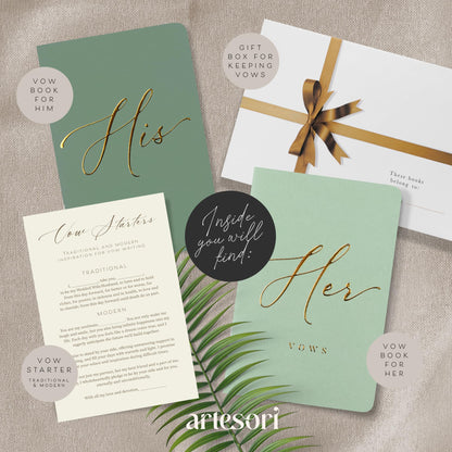ARTESORI Premium Ehegelübde-Buch für Sie & Ihn, Soft-Touch, Goldfolie, 28 linierte Seiten, Ehegelübde-Bücher für Sie und Ihn, Hochzeits-Essentials, Hochzeits-Geschenkideen, Geschenke für Sie und Ihn [Weiß & Schwarz]