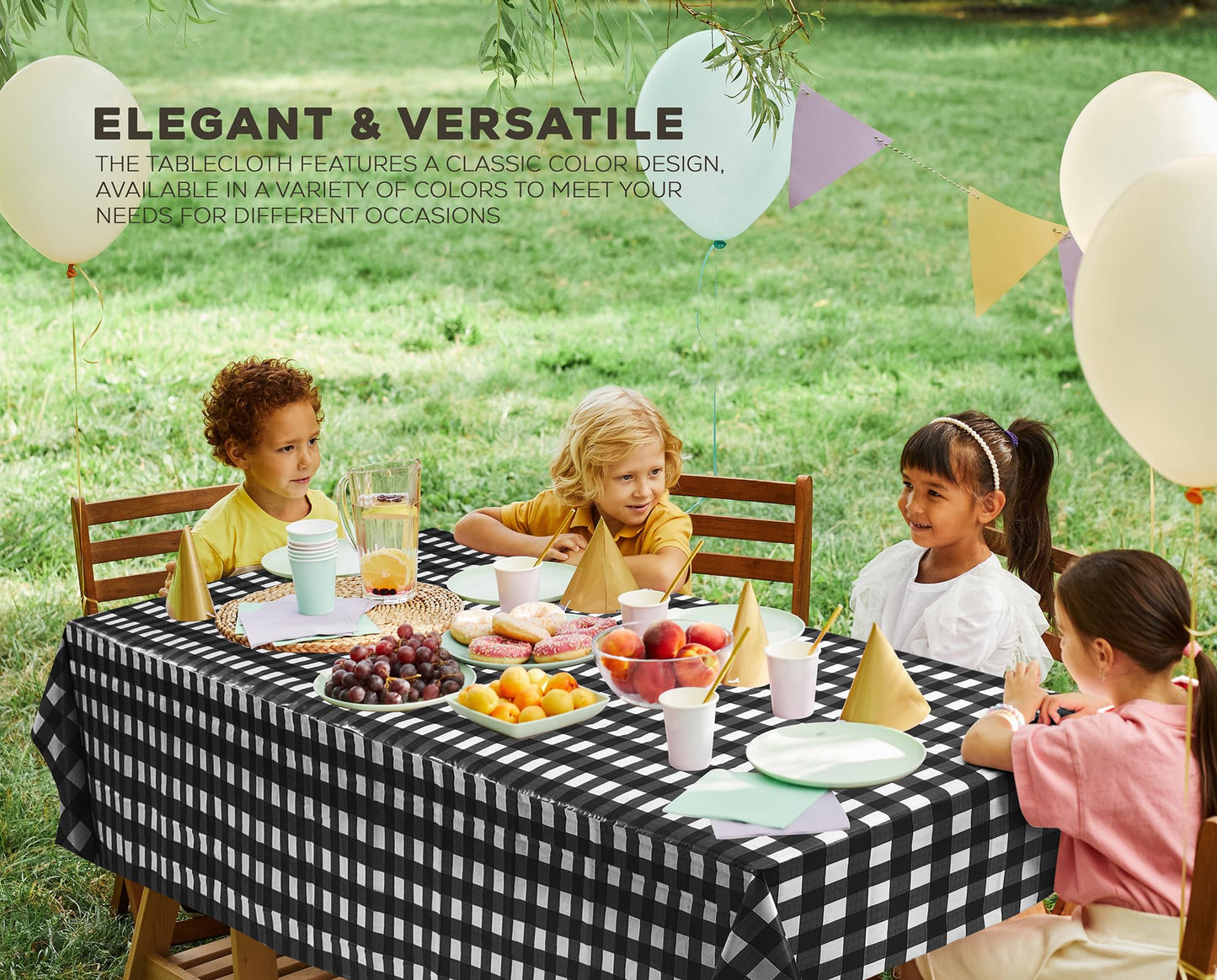 Utopia Kitchen Einweg-Tischdecke aus Kunststoff (12er Pack – 137x274 cm) Weiß Rechteckige Tischdecke Wasserdicht Schmutzabweisend Party-Tischdecke