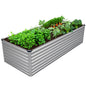 DIIYIV Galvanized Raised Garden Bed Kit Outdoor Patio,6x3x2ft Large Rectangular Metal Planter Boxes,Deep Root Box Planter for Gardening,Vegetables,Flowers,Herbs-Silver