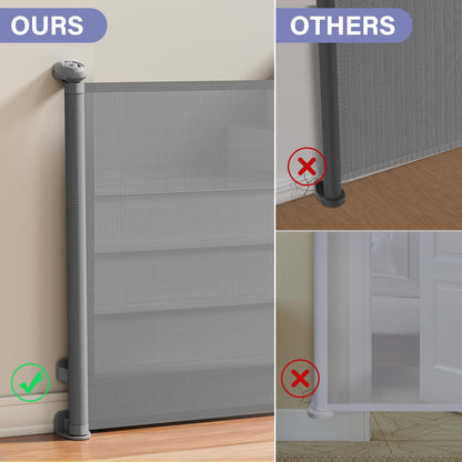 Retractable Baby Gates No Drilling, PRObebi Retractable Dog Gate for the House Extends to 54" Wide 33" Tall, Gates for Baby Indoor, Stair Gate for Outdoor, Staris, Hallways, Doorways, Deck, Porch