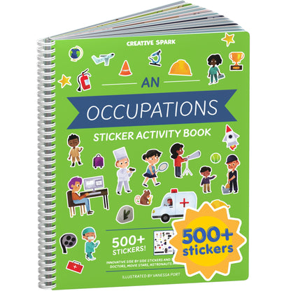 CUPKIN Animals Habitat 500+ Kids Sticker Book Toddler Airplane Travel Activity Coloring and Sticker Book, Road Trip Essentials, 12 Coloring Pages + 12 Scenes for Ages 2–8 Years