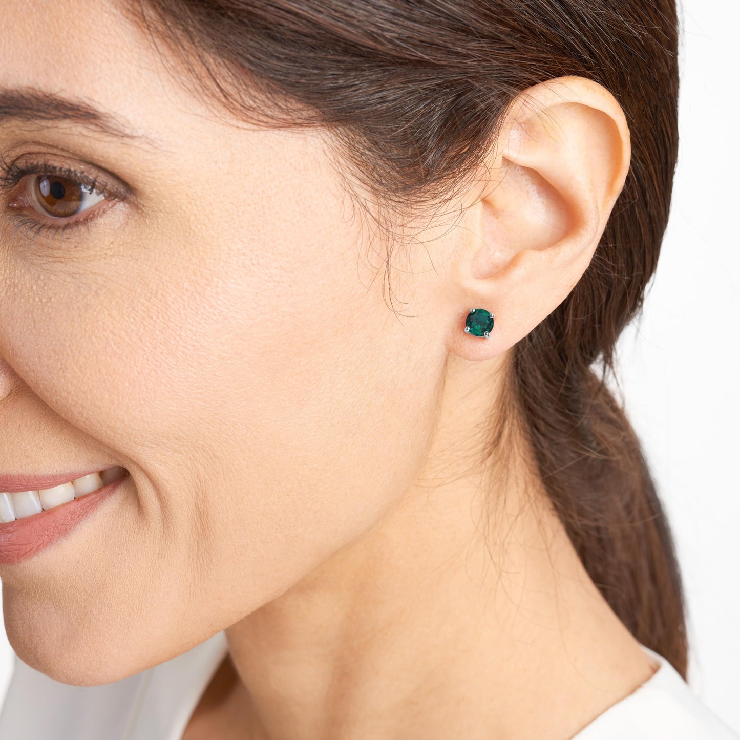 Amazon Essentials Sterling Silver Round Birthstone Stud Earrings
