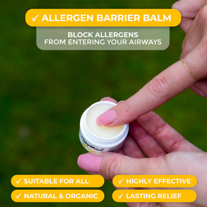 HayMax Allergen Barrier Balm 3X 0.17 fl oz (Pure, Aloe, Lavender), Organic, Natural, Non-Drowsy Hay Fever Allergy Relief Balm - Traps Pollen & Provides Ragweed Allergy Relief & Cedar Fever Relief