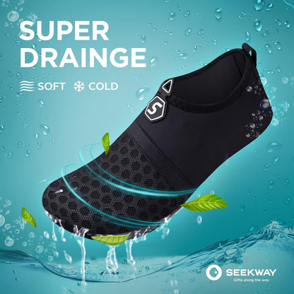 SEEKWAY Wasserschuhe Damen Herren Schnelltrocknend Badeschuhe Aquaschuhe Barfuß Rutschfest Schwimmen Pool Outdoor Surfen Fluss See Yoga