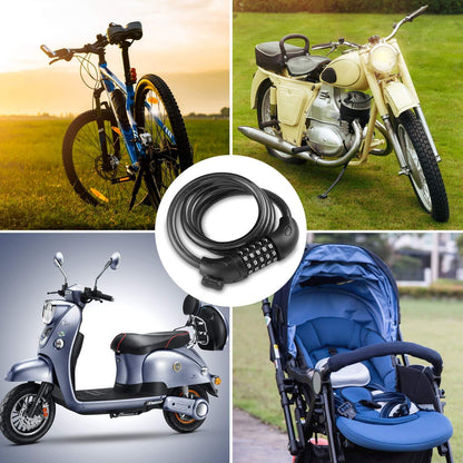 Opaza Fahrradschloss mit 5-stelligem Code, 1,2 m/4 Fuß Fahrrad-Kabelschloss, leichtes & sicheres Fahrradkettenschloss für Fahrrad, Mountainbike, E-Bike, Scooter