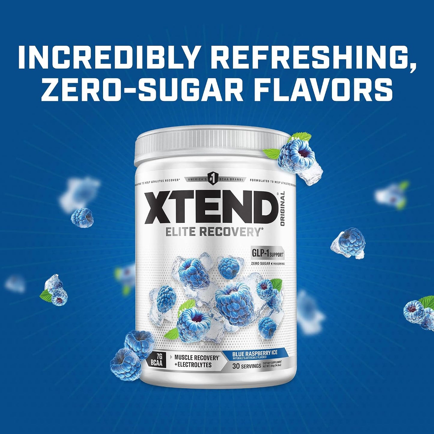 Scivation Xtend BCAA Powder, Branched Chain Amino Acids, BCAAs, Blue Raspberry, 30 Servings
