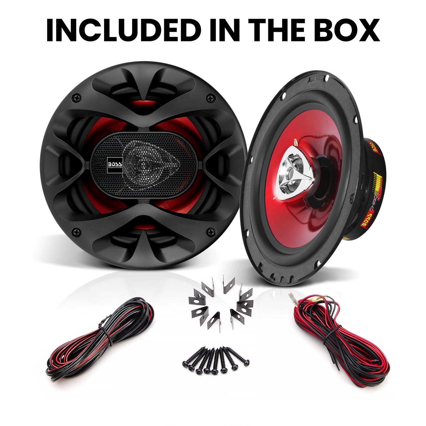 BOSS Audio Systems CH6530 Chaos Series 6,5 Zoll Auto Lautsprecher - 300 Watt (Paar), 3 Wege, Full Range, Hochtöner, Koaxial, Paarweise verkauft