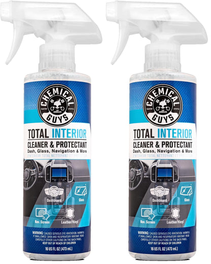Chemical Guys Total Interior Cleaner & Protectant Interior Cleaner, Cleans & Protects Leather, Vinyl, Plastic, Rubber, Glass with a Streak-Free Finish — Cars, Trucks, SUVs, RVs, 16 oz