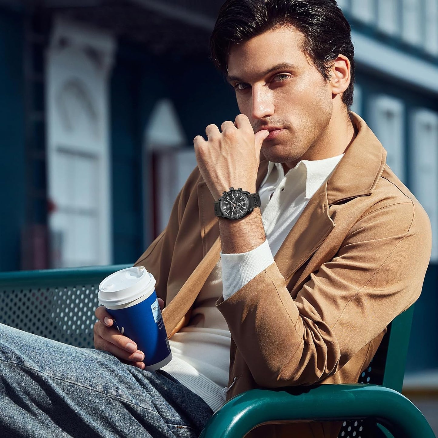 BY BENYAR Uhren für Herren Analog Quarz Chronograph 30M Wasserdicht Leuchtend Großes Zifferblatt Herren Armbanduhren Business Arbeit Sport Freizeit Mode Designer Uhr Elegantes Geschenk für Herren